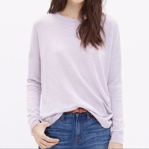 Madewell Small Northstar Pullover Sweater Lavender Purple Merino Wool Scoop Neck - Picture 11 of 11
